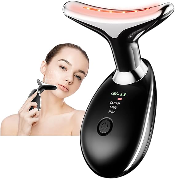 Neck Face Massager Skin Care Facial Massage Device with 3 Color Modes for Skin Rejuvenation Face Sculpting Tool for Double Chin