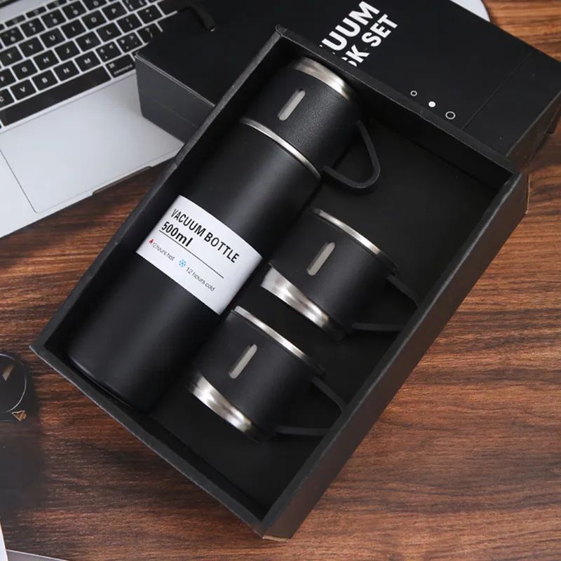 Vacuum Flask Set 500ml 12 Hour Lasting Hot & Cool 304 Steel Body